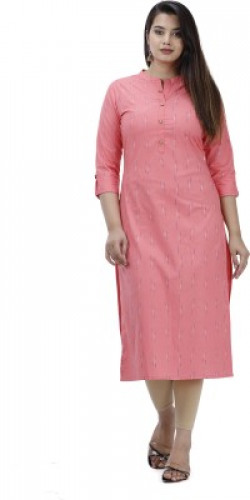 Glowworld Women Printed Straight Kurta(Pink)