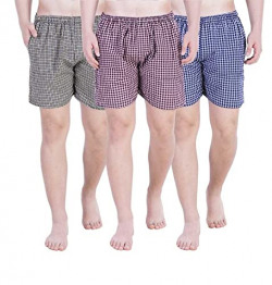 Boxer Men's Sports Cotton Multicolor Shorts Pack of 3