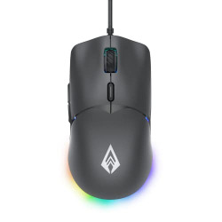 AirCase Archer Tech Lab Recurve 100 Ultra Light 69G Wired Gaming Mouse with 3600 Dpi and 6 Buttons,7 Color RGB,Gaming Grade Sensor with Ergonomic Design,Huyu Switches,Compatible with Pc/Mac - Black