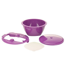 Borner Multimaker - Tinted: Bowl with Keep-Fresh lid, Sieve and Multiplate (Violet)