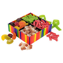 House of Candy The Fruity Delight Black Box  600 gm Vegetarian Mixed Candy Box w/ Fruit Flavoured Candies, Fizzy Colas, Sour Candy