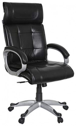 UNiCOS Townsville Chile High Back Office Chair (Black) Fixed Arm | 1 Min Easy Installation (Fabric)