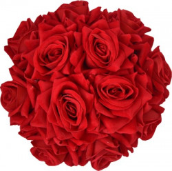 Manas ARTIFICIAL FLORAL BIG SIZE JUDA (HAVING 12 RED ROSES ) PACK OF 1 Bun(Red)