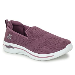 layasa Women's Knitted,Sports,Walking,Slipon Shoes (Purple, Numeric_6)