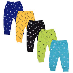 Kuchipoo Baby Boy and Baby Girl Regular Fit Cotton Blend Pyjama - Pack of 5 (KUC-PAJ-118-2-3 Years, Multicolor)