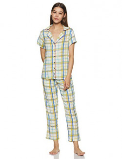 Indigo Women's Rayon Regular Fit Night Suit (SS20-IND1208_Green_S)