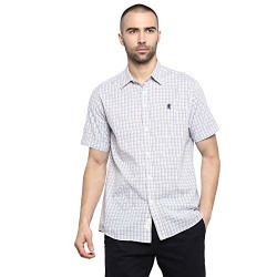 Red Tape Men's Checkered Regular fit Casual Shirt (RSH6408A_Beige_S