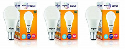 Wipro Garnet 9W LED Bulb for Home & Office |Cool Day White (6500K) | B22 Base|220 Degree Light Coverage |4Kv Surge Protection |400V High Voltage Protection |Energy Efficient | Pack of 3