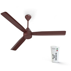 Crompton Energion Cromair 1200mm BLDC Ceiling Fan with Remote Control | BEE 5 Star Rated Energy Efficient | Anti-Rust | Superior Air Delivery | 28 Watt | 5 Years Manufacturer's Warranty | Brown
