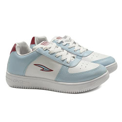 ASIAN Women's TRENDY-01 Casual Sneaker Shoes Lightweight Soft & Comfortable with Extra Cushion Lace-Up Shoes for Women's & Girl's (White Sky, Numeric_8)