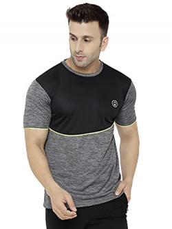 CHKOKKO Men's Round Neck Sport T-Shirt Dark Grey XL