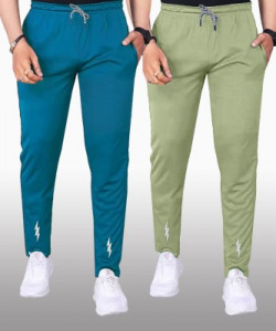 MOONVELLY Solid Men Multicolor Track Pants
