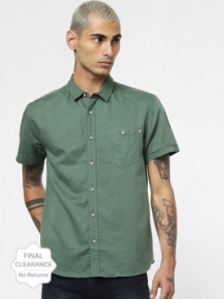 JACK & JONES Men Solid Casual Green Shirt