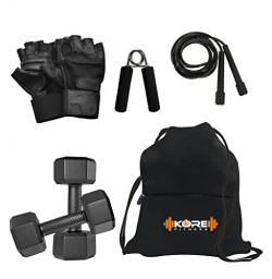 Kore DM-1kg-Combo 167 Dumbbells Set, with Gym Accessories