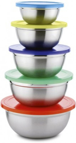 Classic Essentials Storage Container  - 1800 ml, 900 ml, 1400 ml, 600 ml, 350 ml Steel Fridge Container(Pack of 5, Multicolor)