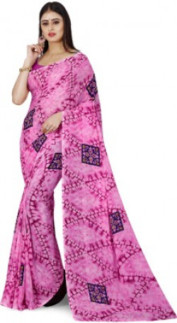 Anand Sarees Printed, Paisley, Ombre Daily Wear Georgette Saree(Pink)