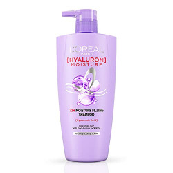L'Oreal Paris Moisture Filling Shampoo, With Hyaluronic Acid, For Dry & Dehydrated Hair, Adds Shine & Bounce, Hyaluron Moisture 72H, 1L