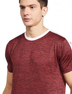 Fusefit Men's Regular T-Shirt (FFA-MT092-01-XXL-999_RED Mel 2XL)