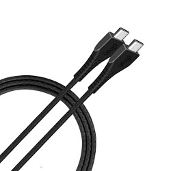 pTron Type-C to Type-C 3.5A Fast Charging Cable compatible with Android & iOS Phones/Tablets, 480mbps Data Transfer Speed, Made in India, Solero T351 Tangle-free Type-C/PD USB Cable (Round, 1M, Black)