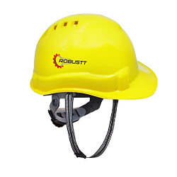 Robustt X Shree JEE Safety Helmet Executive Ratchet Type Adjustment, Protection for Outdoor Work Head Safety Hat with Sweat Band (Yellow, Pack of 1)