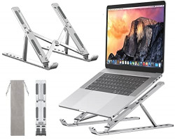 SaleOn Foldable Aluminum Laptop Stand, Laptop Holder Riser, Ventilated Ergonomic Foldable Laptop Riser Stand Compatible with MacBook, HP, Dell, Lenovo & All Other 8-16 Laptops with 7 Adjustable Level
