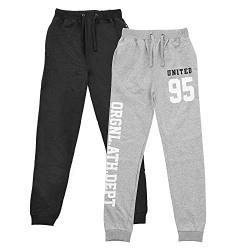 Blue Tyga Boy's Regular Fit Grey Melange/Black Track Pants 7 Years-8 Years