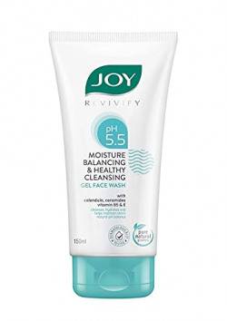 JOY pH 5.5Moisture Balancing & Healthy Cleansing Gel Face Wash | With Calendula, Ceramides, Vitamin B5, E| Cleanses and Hydrates | 150 ml