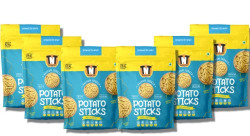 TNT - The Nosh Treat | Vacuum Cooked Vegetable Chips Potato Sticks with Salt & Pepper | Rich in Proteins | Healthy Snack | No Preservatives | Vegan Friendly Snack (65 g each (Pack of 6))