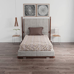 Trident Comfort Living 120 Thread Count 100% Cotton Bedsheet, Single Size, Butta Brown