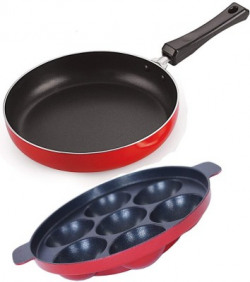 NIRLON Non-Stick Gas Compatible Aluminium Cookware Combo Gift Set Item with Bakelite Handle Non-Stick Coated Cookware Set(Aluminium, Stainless Steel, 2 - Piece)