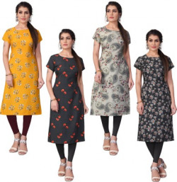 DSK STUDIO Women Floral Print Straight Kurta(Multicolor)