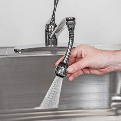 PRAJAL Fashion 360 Degree Rotating Water-Saving Sprinkler and Faucet Aerator Flexible Water Faucet Sprayer Extender Jet Spray for Sink Turbo Flex(6 Inch)