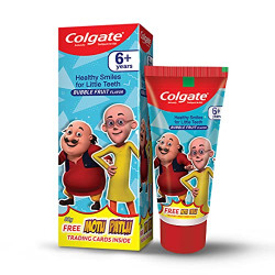 Colgate Kid's Motu Patlu Anticavity Bubble Fruit Flavour Toothpaste, Cavity Protection, Enamel Protection - 80g