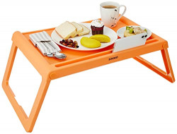 Amazon Brand - Solimo Reinforced polypropelene Plastic Multipurpose Foldable Tray - Sandalwood
