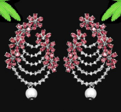 maayeri JEWELS pink-cut-kb404 Alloy Earring Set