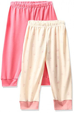 Longies Unisex-Baby Carrot Leggings (LIRBLPO2V001_Off White & Pink2002_12-18 Months)