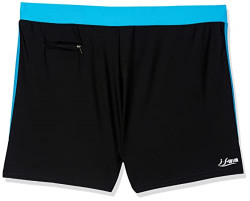 I-Swim Mens Costume Is-010 Size 3Xl Black/Sky With Swimming Goggles Is-506