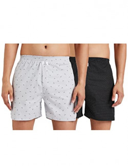 Longies Men's Cotton Boxer (Pack Of 2) (LGBOXPO2008M_Multicolor_Medium_PK Of 2_Black_M)