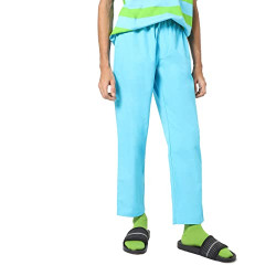 Bewakoof Men Solid Regular Blue Cotton Pyjama
