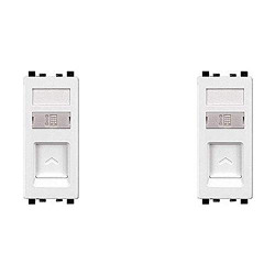Schneider electric Zencelo India-RJ11 1G Telephone Outlet with Shutter -White (Pack of 2)
