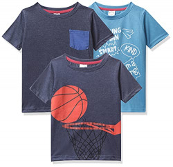 Gubbarey Boy's Starred Regular fit T-Shirt (TSB1029_Multicoloured 4 5 Years)