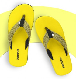 Footup Men's Comfortable Stylish & Trending Latest Fabrication Slippers Slippers(Yellow 9)