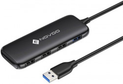 NOVOO by Realme TechLife 4 in 1 3.0 NVHUB105K04PRDK USB Hub(Black)