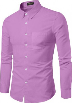 MILDIN Men Solid Formal Purple Shirt