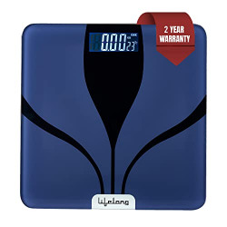 Lifelong LLWS27 Digital Weighing Scale|Glass Weighing Scale Machine|Electronic Bathroom Scales & Weight Machine for Home & Human Balance Battery included (Blue)