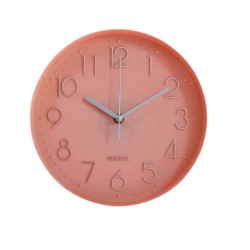 Wall Clock - Homart 24 cm Silent Non Ticking Clock - Wall Clocks Battery Operated Decorative for Bedroom /Kitchen/ Living (Peach)