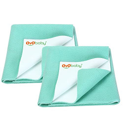 OYO BABY Baby Bed Protector (Small Pack of 2, Sea Green)