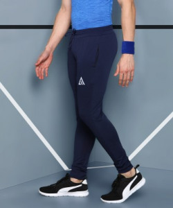 Adrenex Solid Men Blue Track Pants