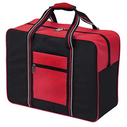 Storite Nylon 21 cm Large Foldable Travel Duffle Bag for Women Weekender Carry On Luggage Storage Handbag with Carry Handle Red & Black (51.5 x 39 x 21 cm)