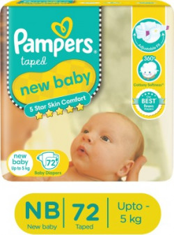 Pampers Active Baby Diapers - New Born(72 Pieces)